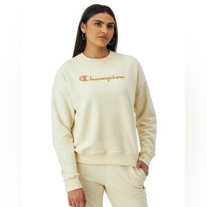 Champion Power-blend Crewneck Sweatshirt, Script Logo NWT